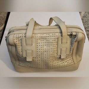 Isaac Mizrahi Cream Satchel Bag